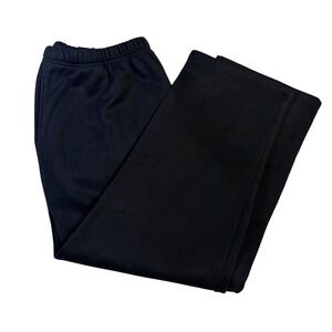 Junonia Womens Black Wide Leg Fleece Active Pants Elastic Waist Plus Size 3X